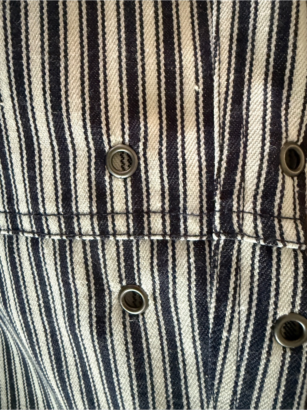 J.O.A. Blue and White Striped Wide Leg Jeans - Picture 5 of 6